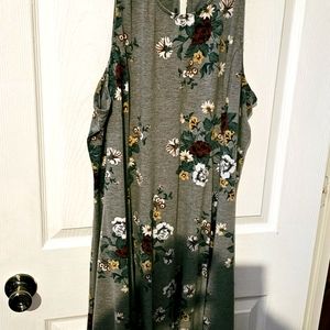 3x Torrid Grey Dress with Floral Details